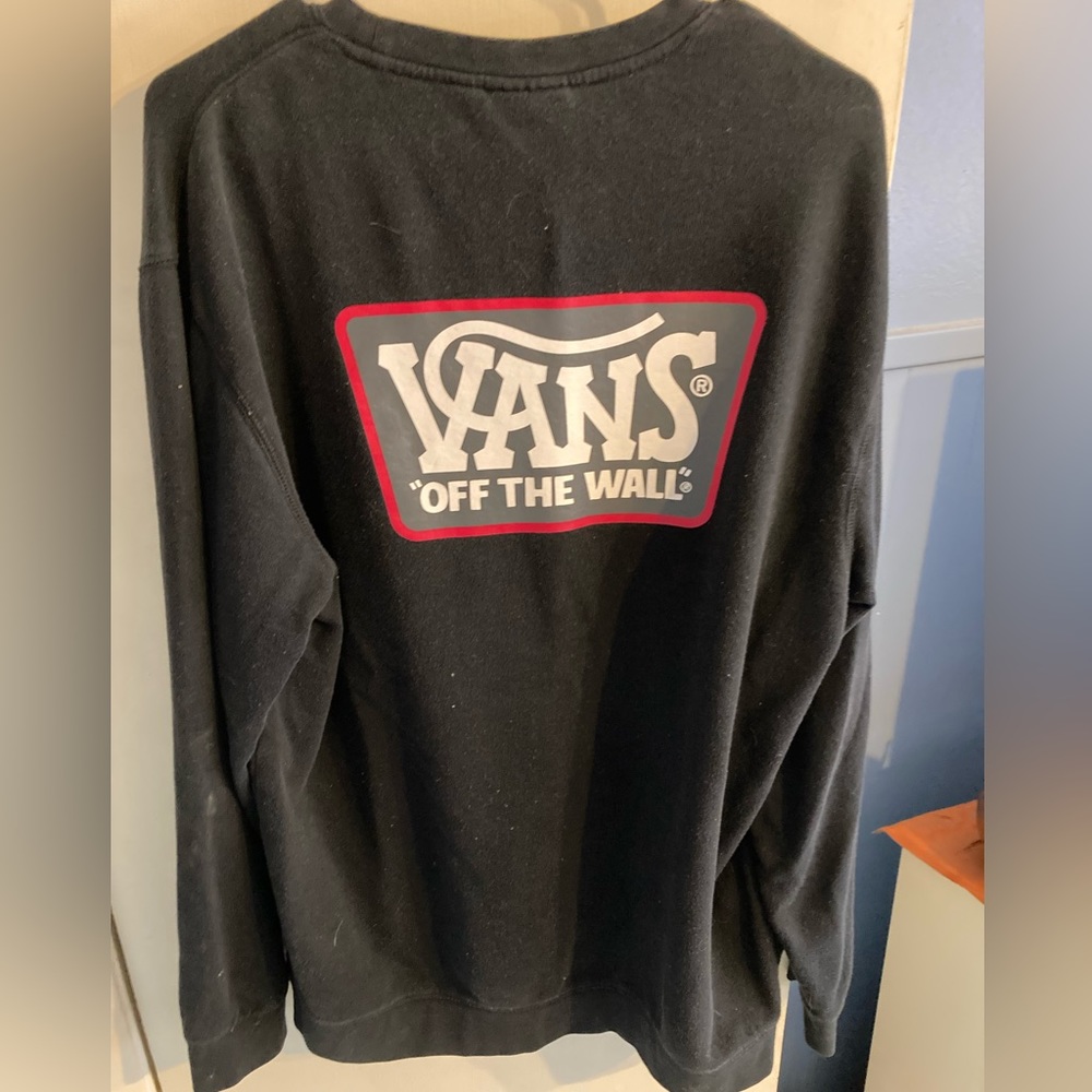 Vans Black Logo Crewneck Sweatshirt Men’s Size XL